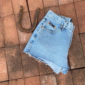 Cutoff jean shorts
